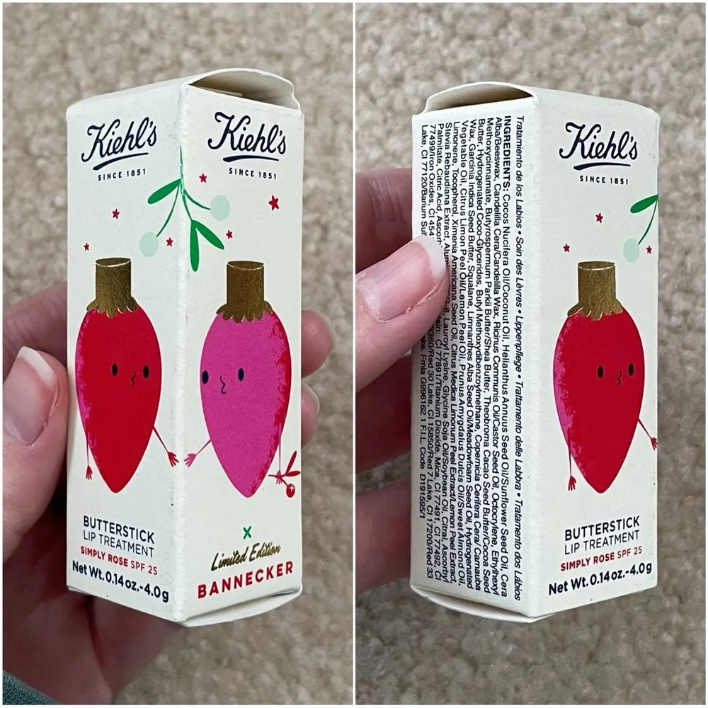 Kiehl's Butterstick Lip Treatment Simply Rose: Limited Edition Holiday Packaging